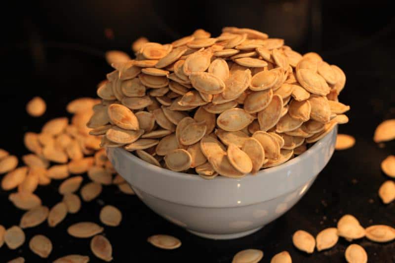 Pumpkin seeds in bowl