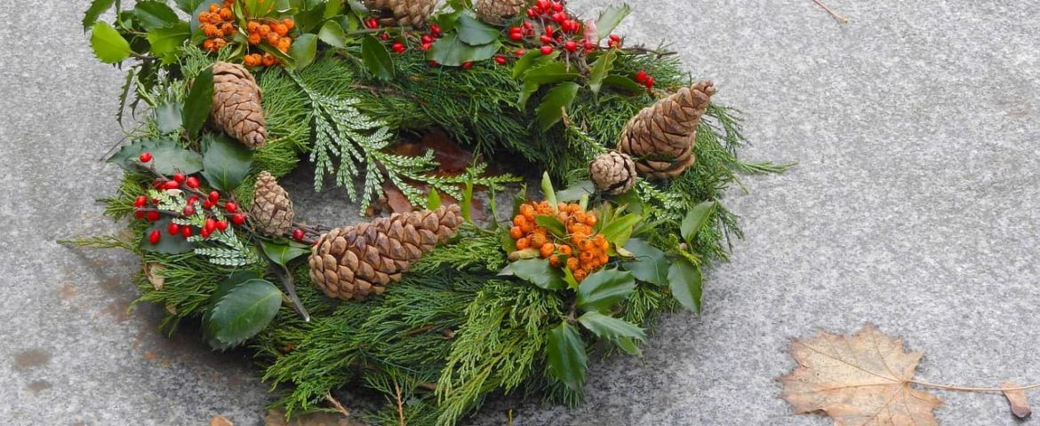 Decorated holiday wreath