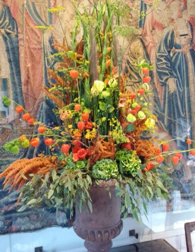 Colorful orange and yellow flowers in Flower Arrangement in Chateaux in France