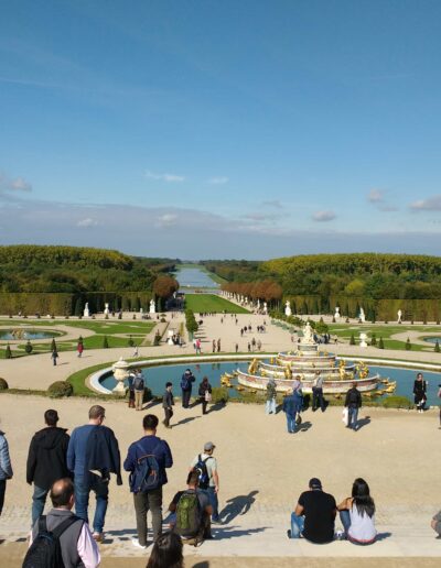 Versailles Gardens, France with people